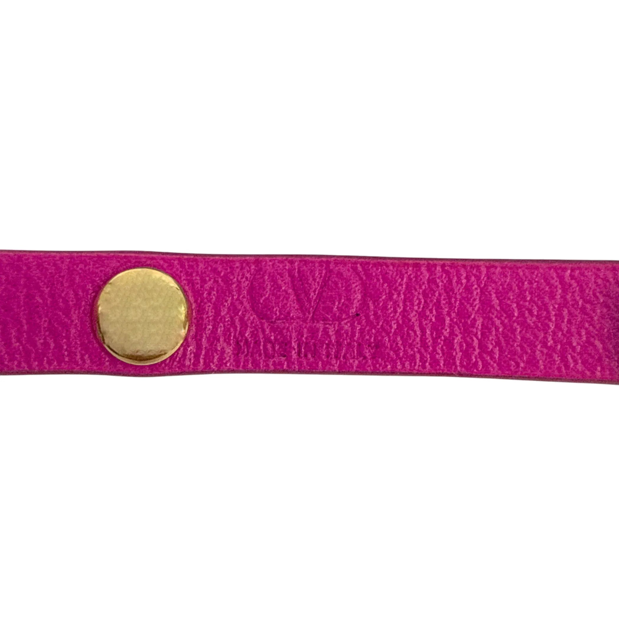 VALENTINO GARAVANI Rockstud Leather Bracelet in Pink - flyKAMP