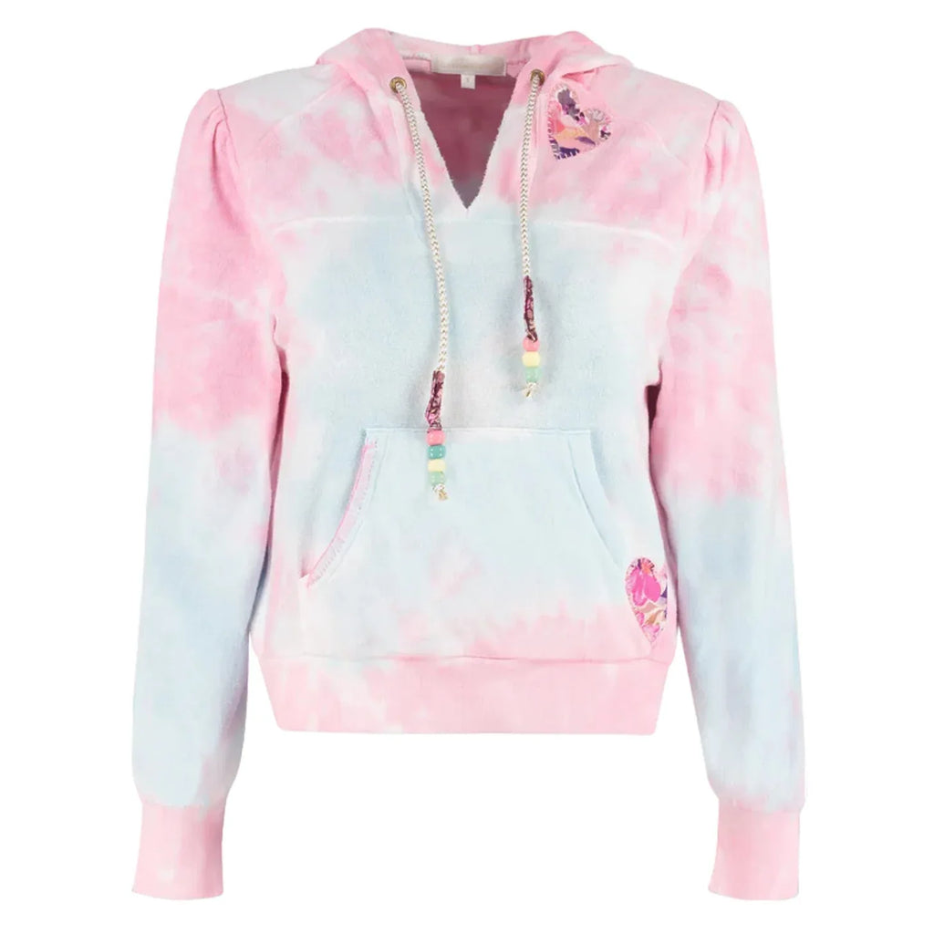 LOVESHACKFANCY Kirby Tie Dyed Terry Hoodie In Cherry Fizz S - flyKAMP