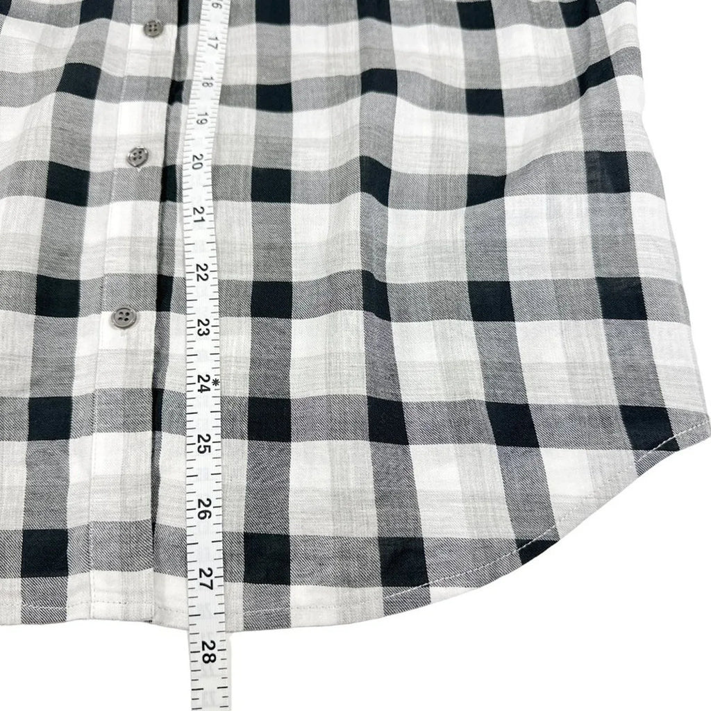 JOIE Katrine Plaid Shirt in Black & White XS - flyKAMP
