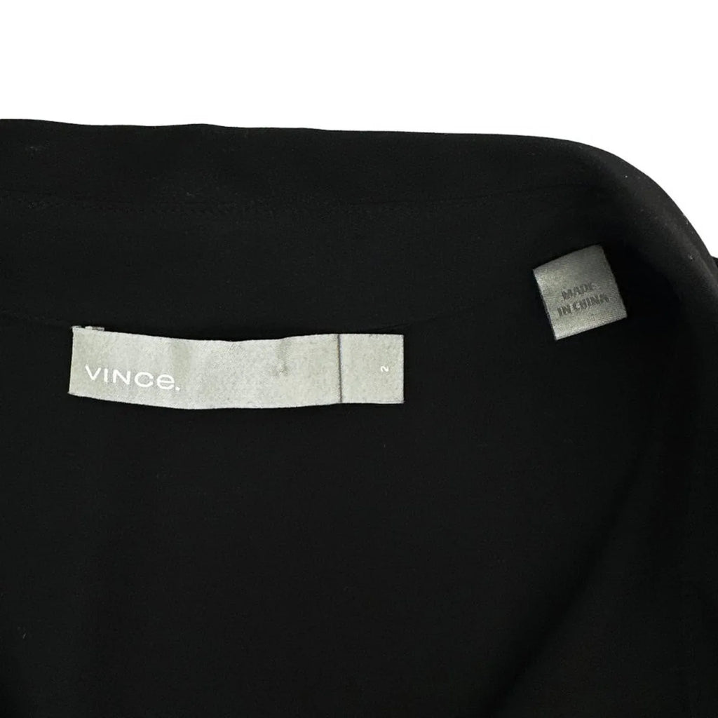 VINCE Slim Fitted Popover Shirt Black 2 - flyKAMP