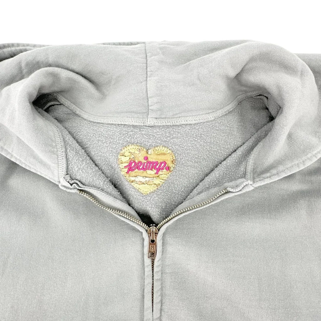 PRIMP Sequin Zip Hoodie in Grey & Silver S - flyKAMP