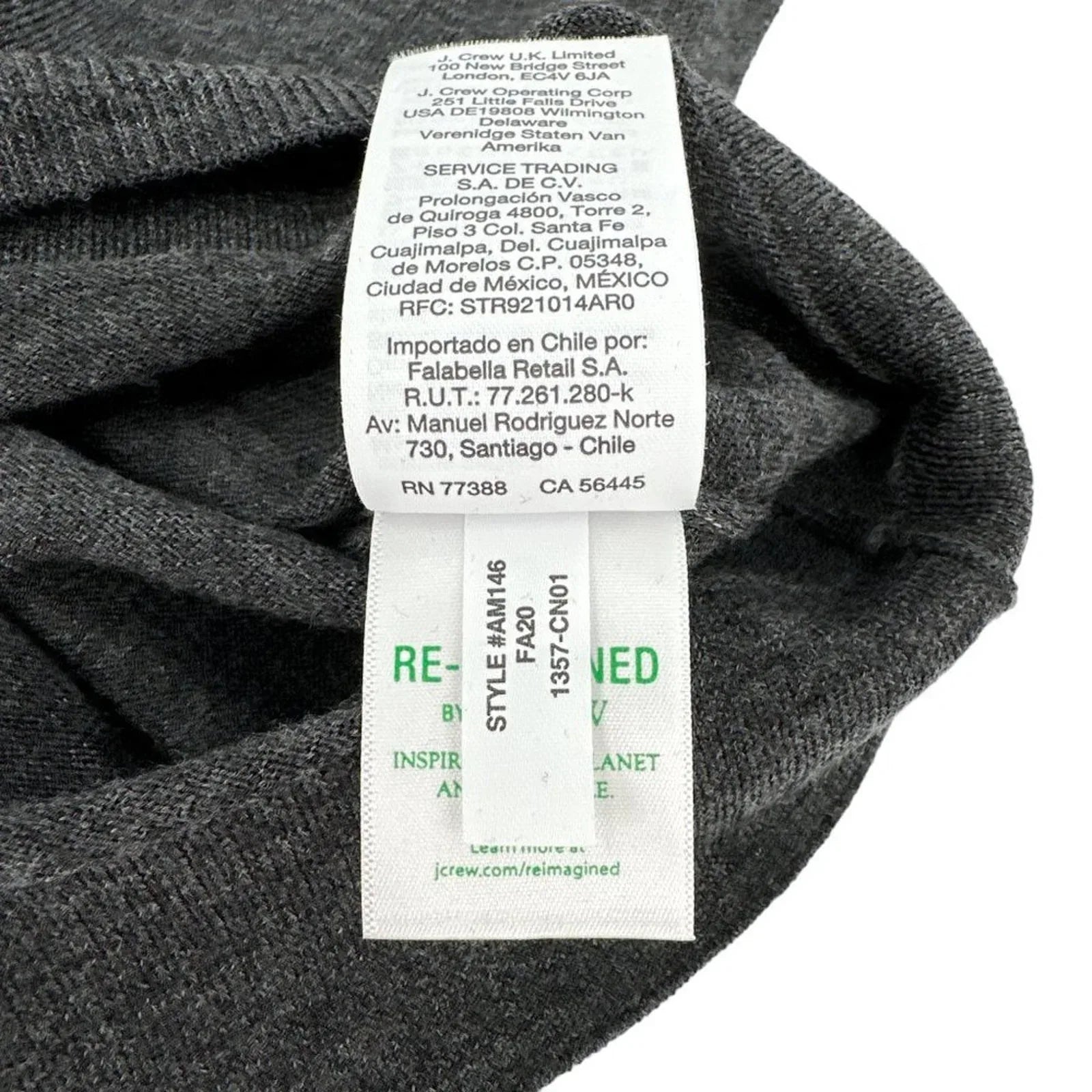 J.CREW Margot Crewneck Sweater in Charcoal XS - flyKAMP