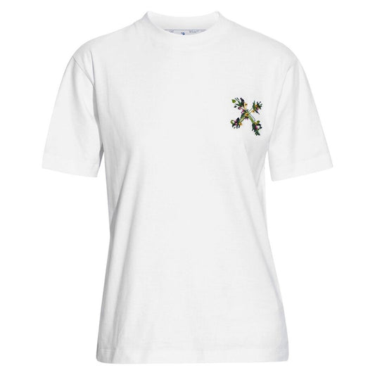 OFF WHITE Embroidered Mini Floral Arrows Tee S