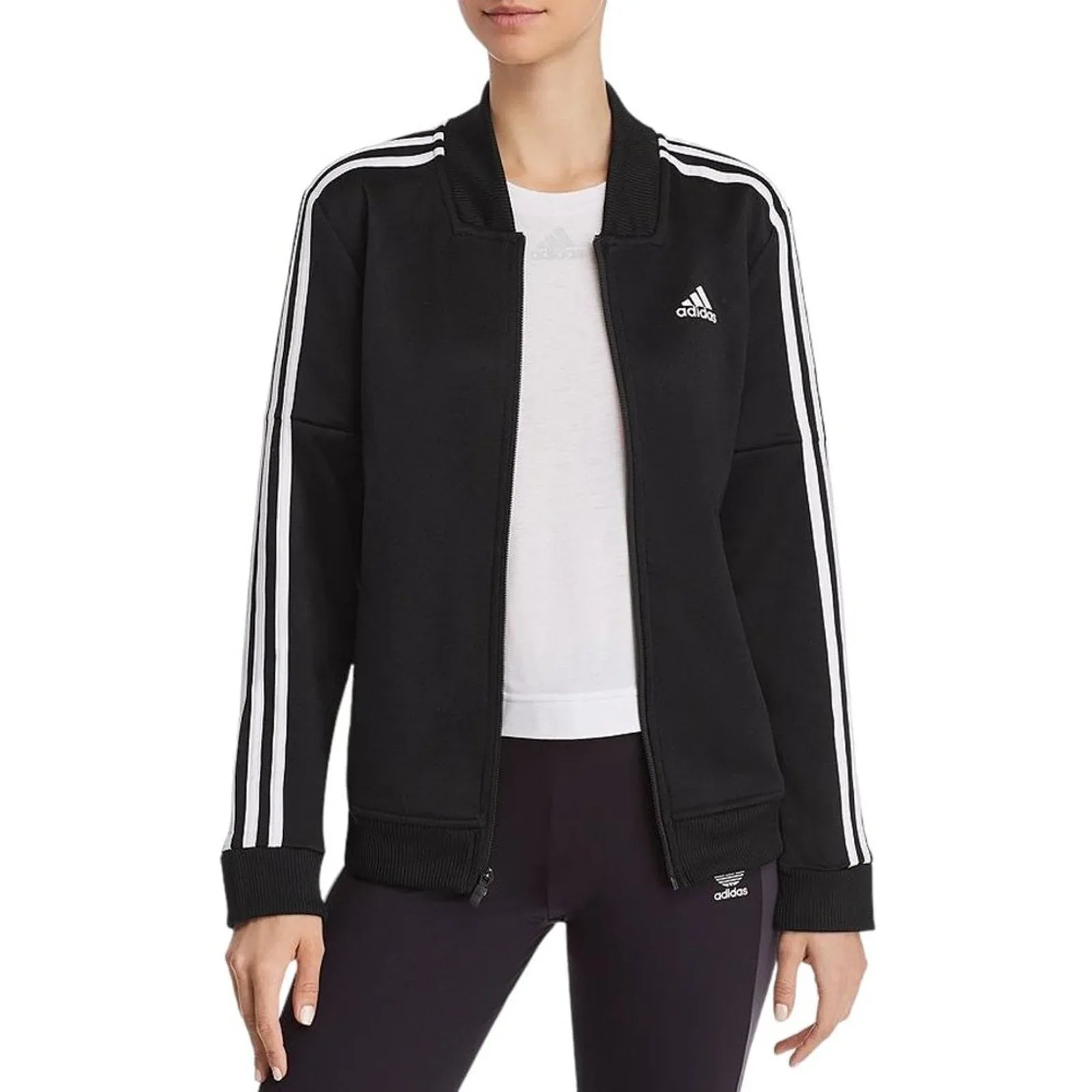 ADIDAS Tricot Snap Track Full Zip Sweatshirt Black XS - flyKAMP