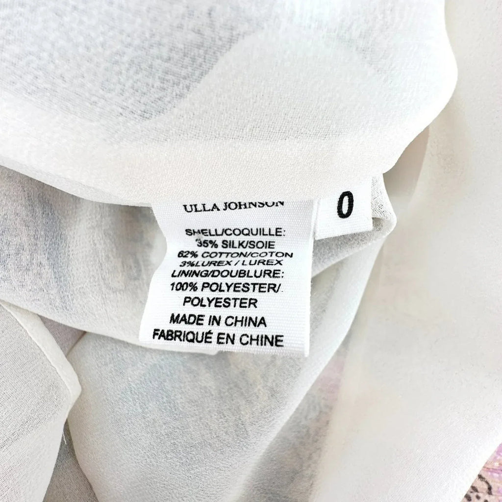 ULLA JOHNSON Cicely Silk Blend Dress in Ivory 0 - flyKAMP