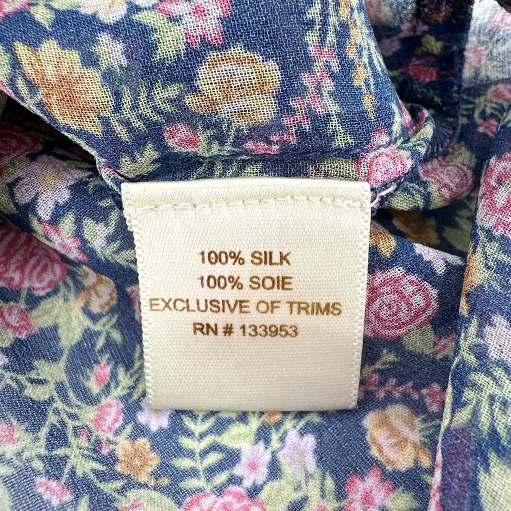 ANTHROPOLOGIE One Fine Day Floral Silk Blouse XS - flyKAMP