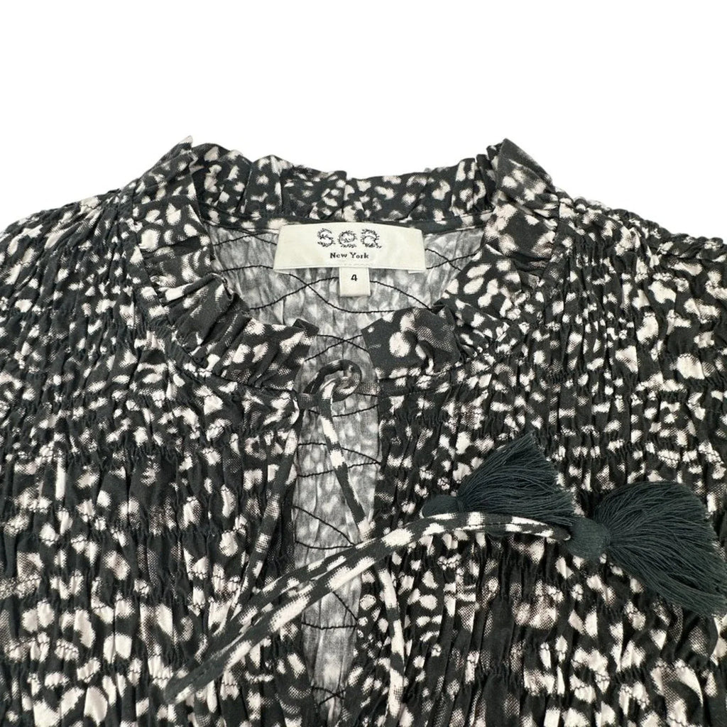 SEA New York Calla Cheetah Flutter Sleeve Top Size 4 - flyKAMP