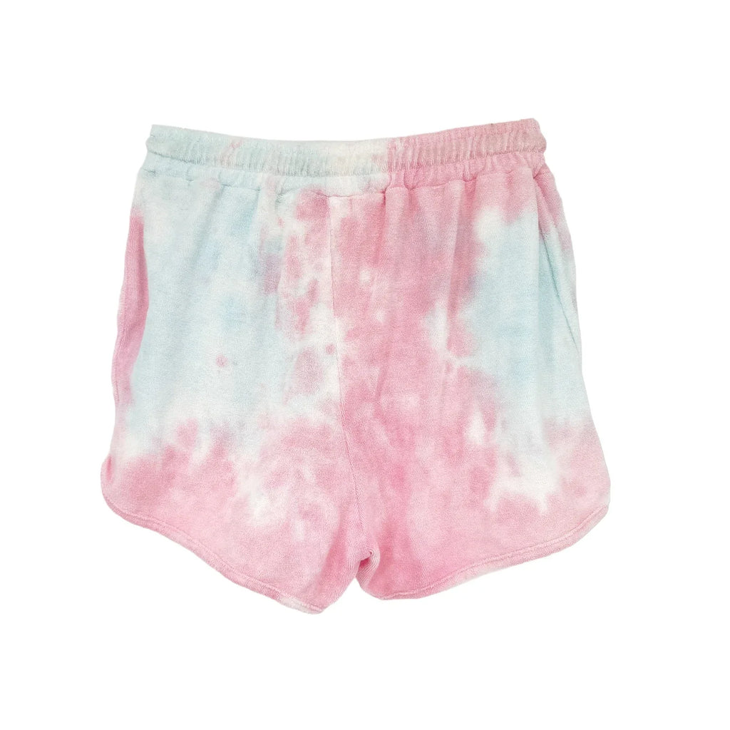 LOVESHACKFANCY Careen Beaded Tie-dyed Cotton Short In Cherry Fizz XS - flyKAMP