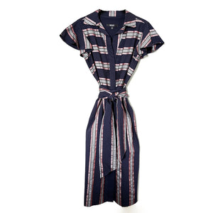 BADGLEY MISCHKA Stripe Button Down Dress 0