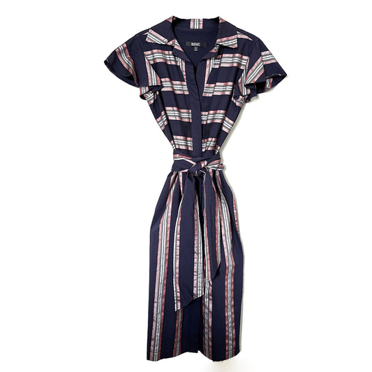 BADGLEY MISCHKA Stripe Button Down Dress 0