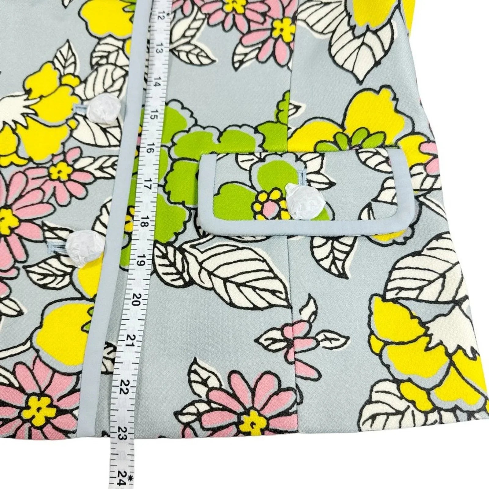 TORY BURCH Wallpaper Floral Twill Crepe Jacket in Blue Wallpaper Floral 2 - flyKAMP