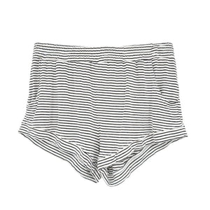 MAISON DU SOIR Elody Sleep Short in Off White & Chocolate Stripe XS