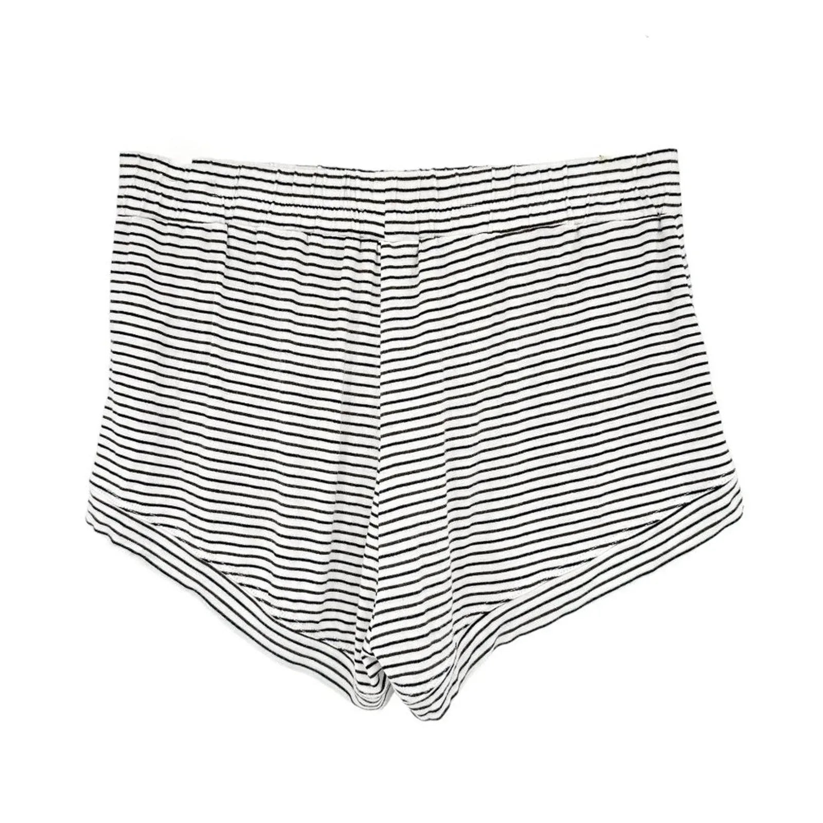 MAISON DU SOIR Elody Sleep Short in Off White & Chocolate Stripe XS - flyKAMP