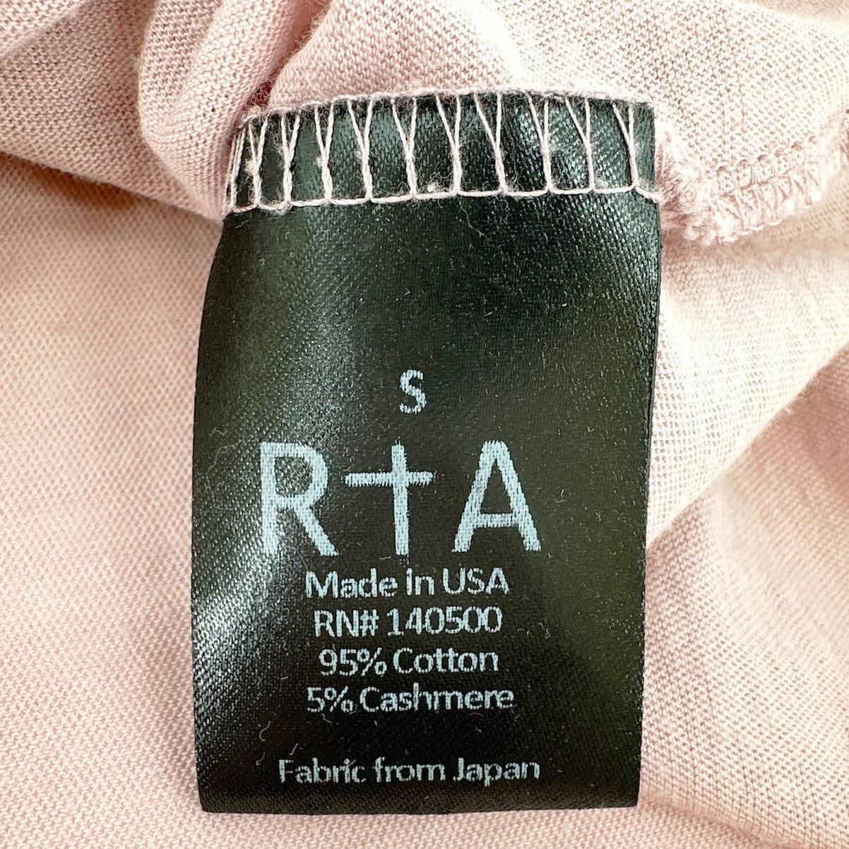 RtA Quinton Ringer Tee Shirt in Blush S