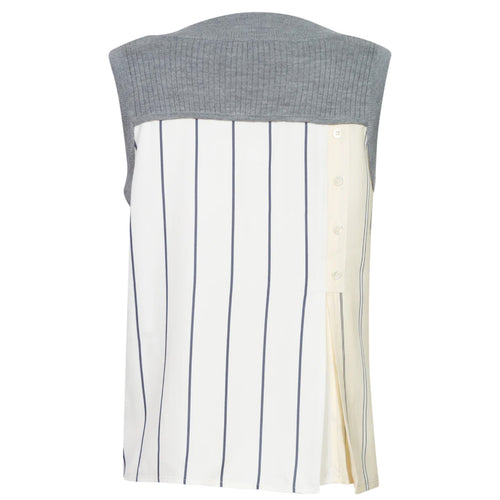 3.1 PHILLIP LIM Stripe Silk & Knit Top XS