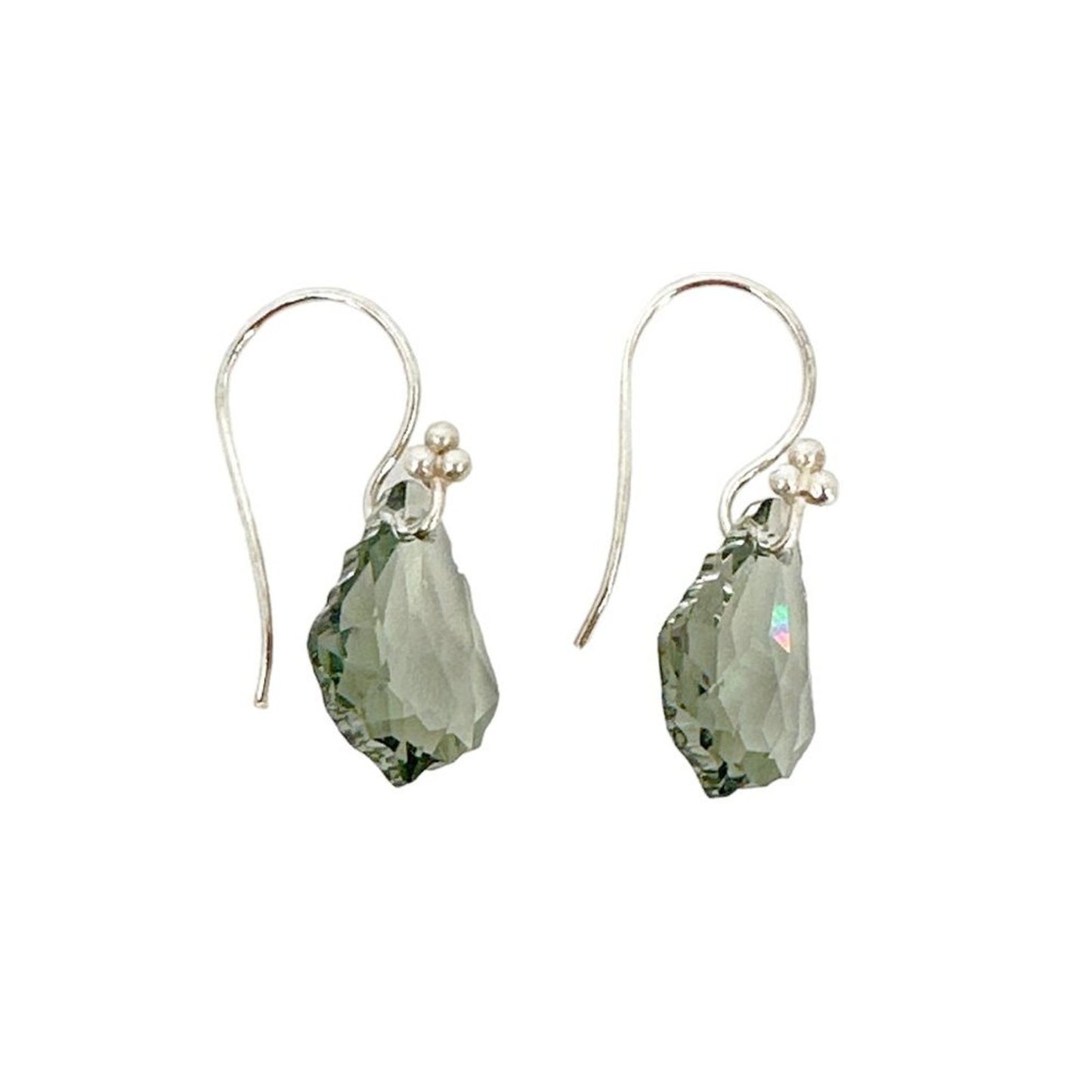 SWAROVSKI Crystal Black Diamond & Sterling Silver French Wire Earrings