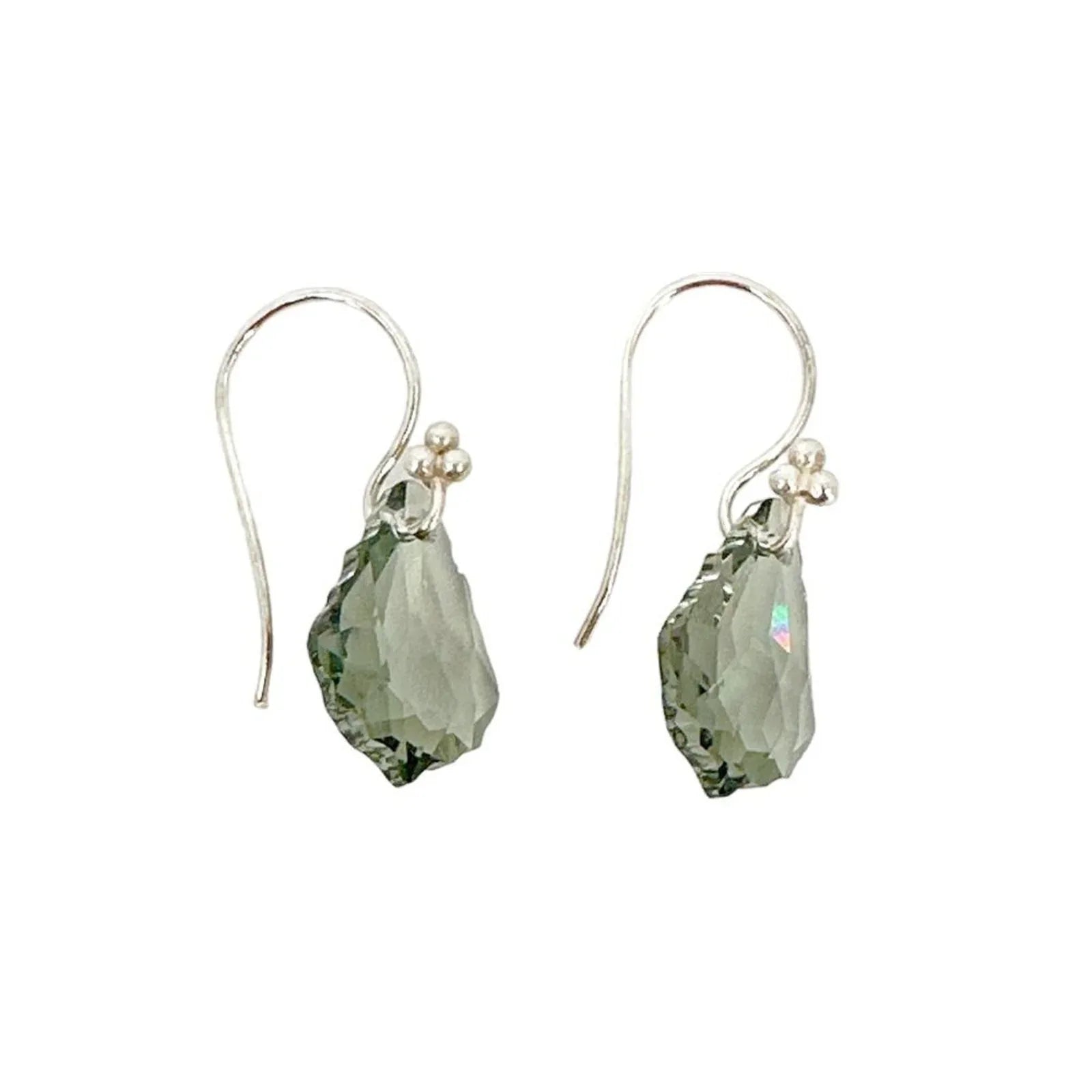 SWAROVSKI Crystal Black Diamond & Sterling Silver French Wire Earrings - flyKAMP