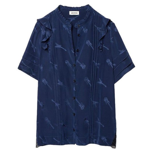 ZADIG & VOLTAIRE Tact Jac Guitar Silk Shirt XS