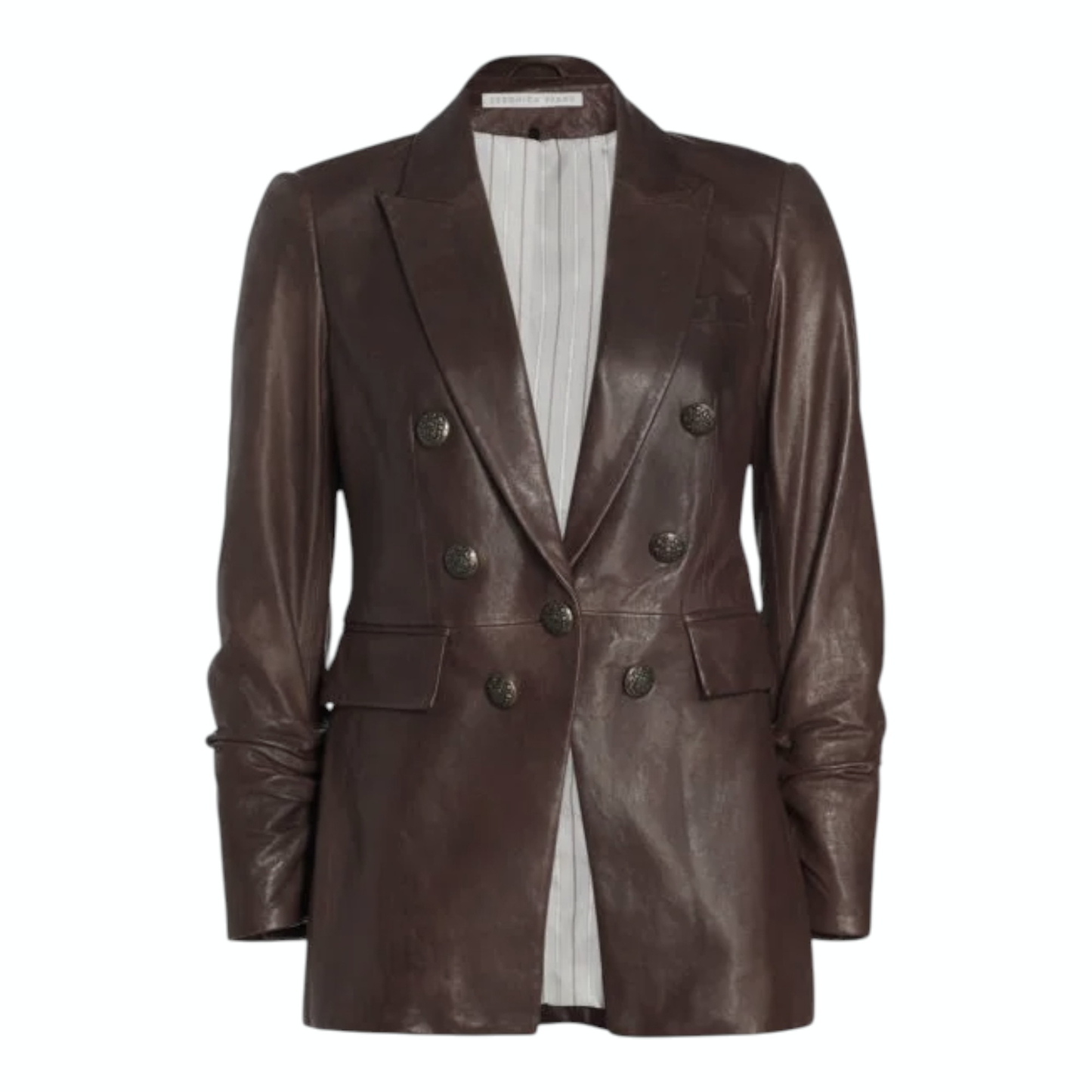 VERONICA BEARD Oneta Leather Dickey Jacket in Brown 2