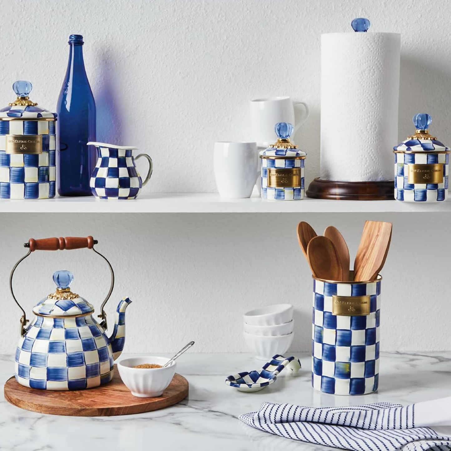 MACKENZIE-CHILDS Royal Check Canister Mini