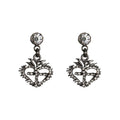 VIRGINS SAINTS & ANGELS VSA Queen of Hearts Crystal Drop Post Earrings in Gunmetal - flyKAMP