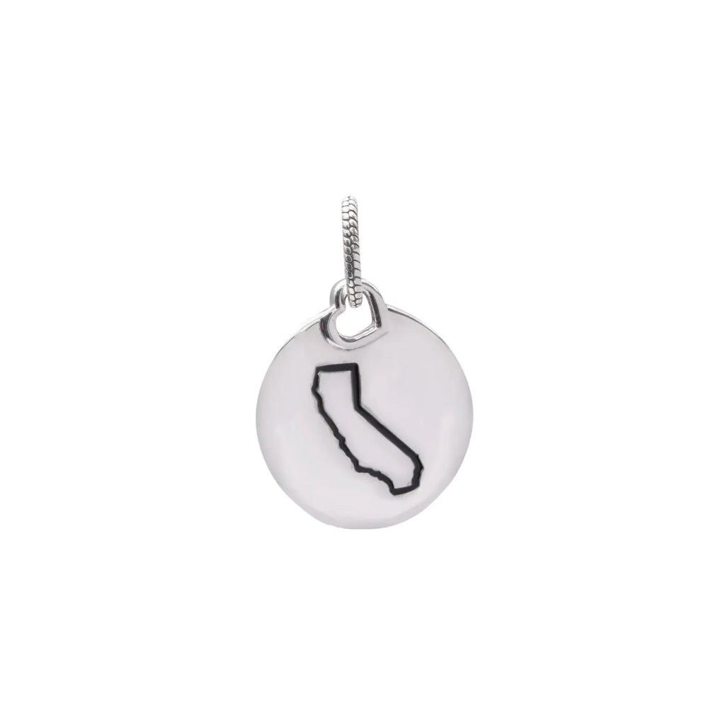 PANDORA California State Round Dangle Pendant Charm in Silver - flyKAMP