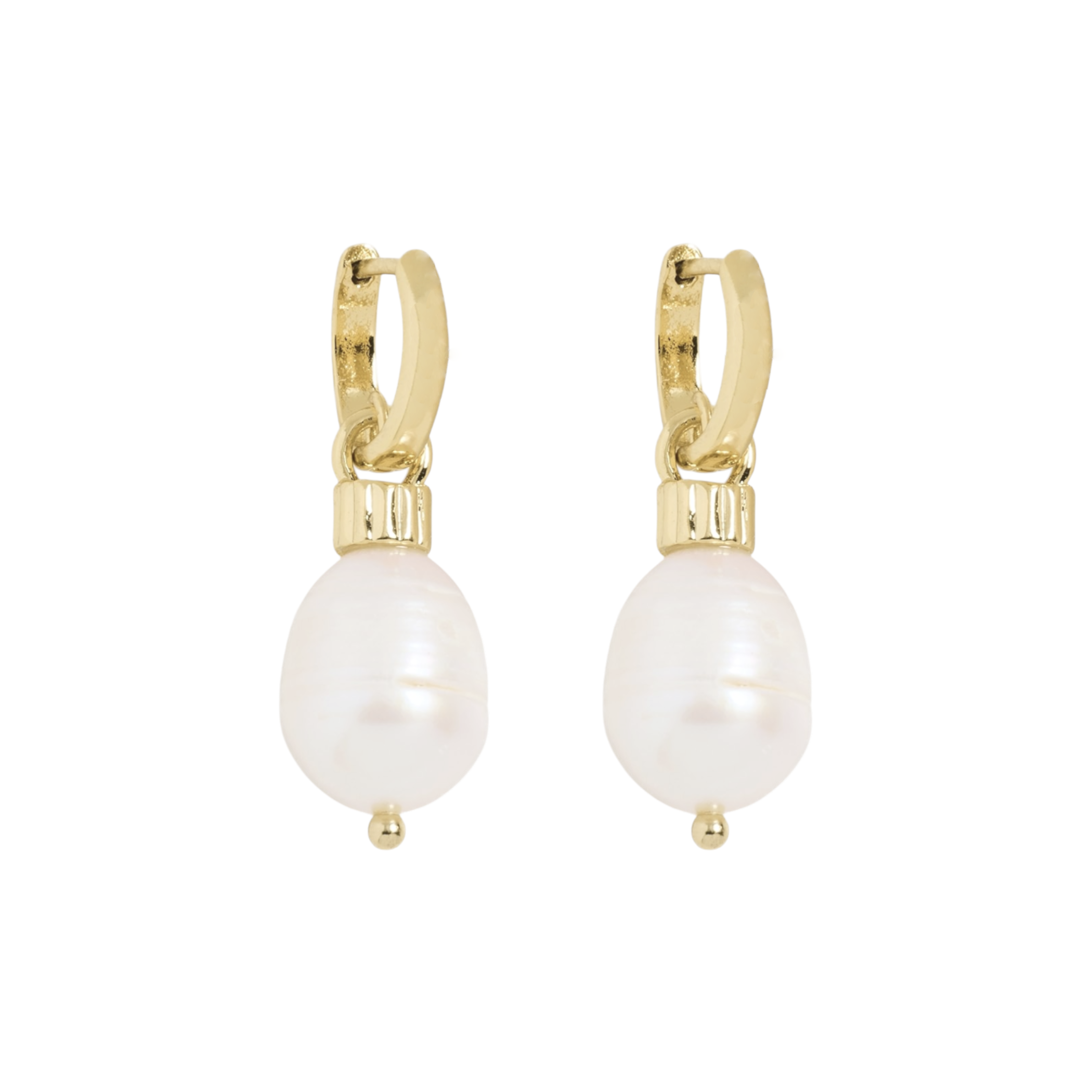 ROXANNE ASSOULIN The Pearl Drop Earrings in Shiny Gold & Freshwater Pearl