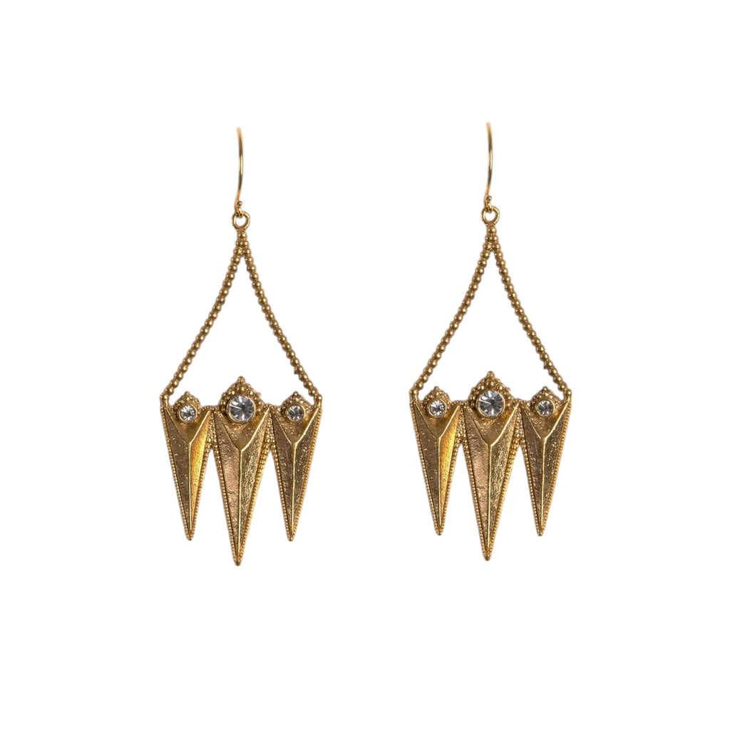 VIRGINS SAINTS & ANGELS VSA Electra Rays Hook Earrings in Gold - flyKAMP