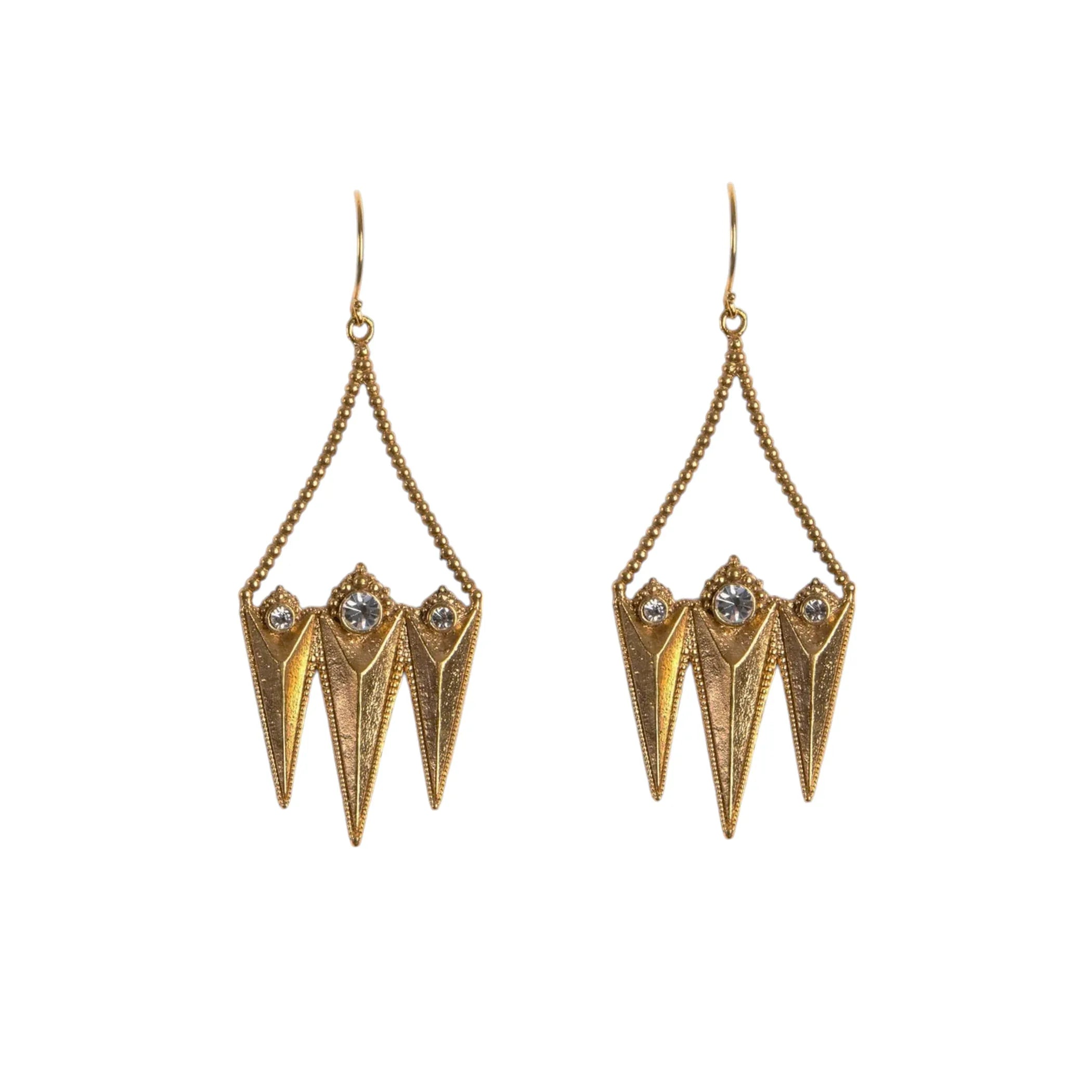 VIRGINS SAINTS & ANGELS VSA Electra Rays Hook Earrings in Gold - flyKAMP