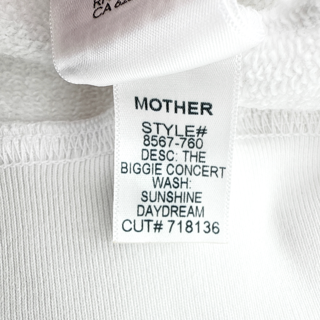 MOTHER The Biggie Message Sweatshirt In Bright White Sunshine Daydream S Mother