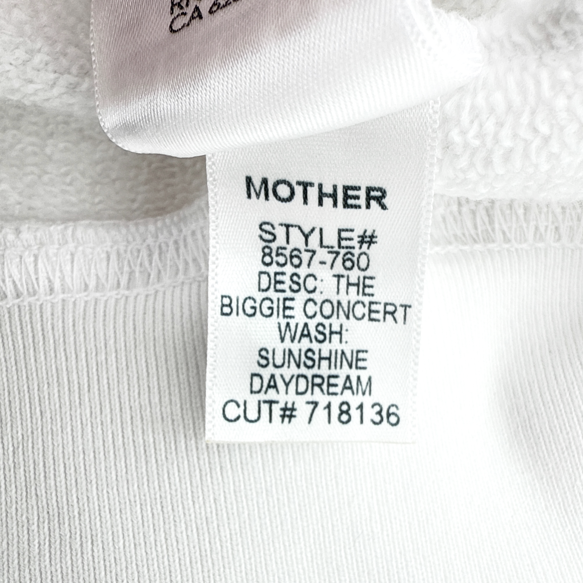 MOTHER The Biggie Message Sweatshirt In Bright White Sunshine Daydream S Mother