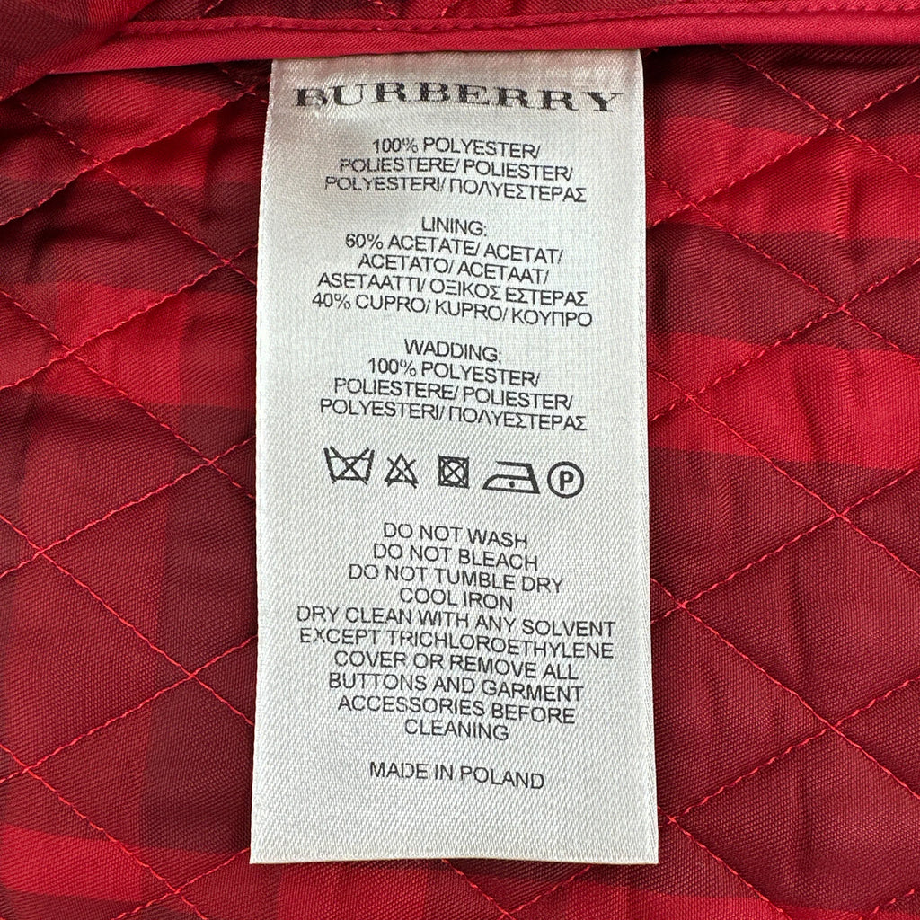 BURBERRY London Cropped Diamond Quilted Jacket in Red US10 | M - flyKAMP