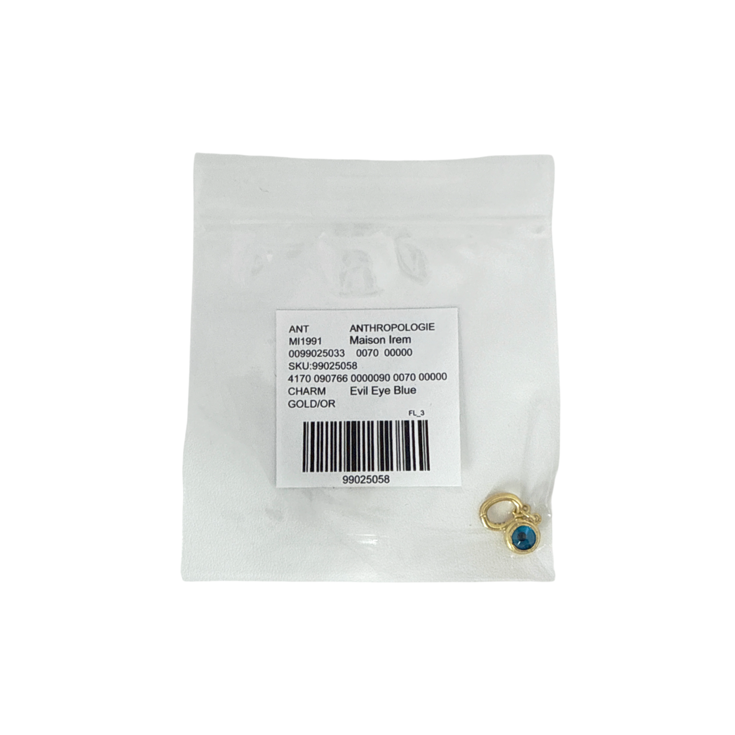MAISON IREM x ANTHROPOLOGIE Pendant Charm Evil Eye in Blue