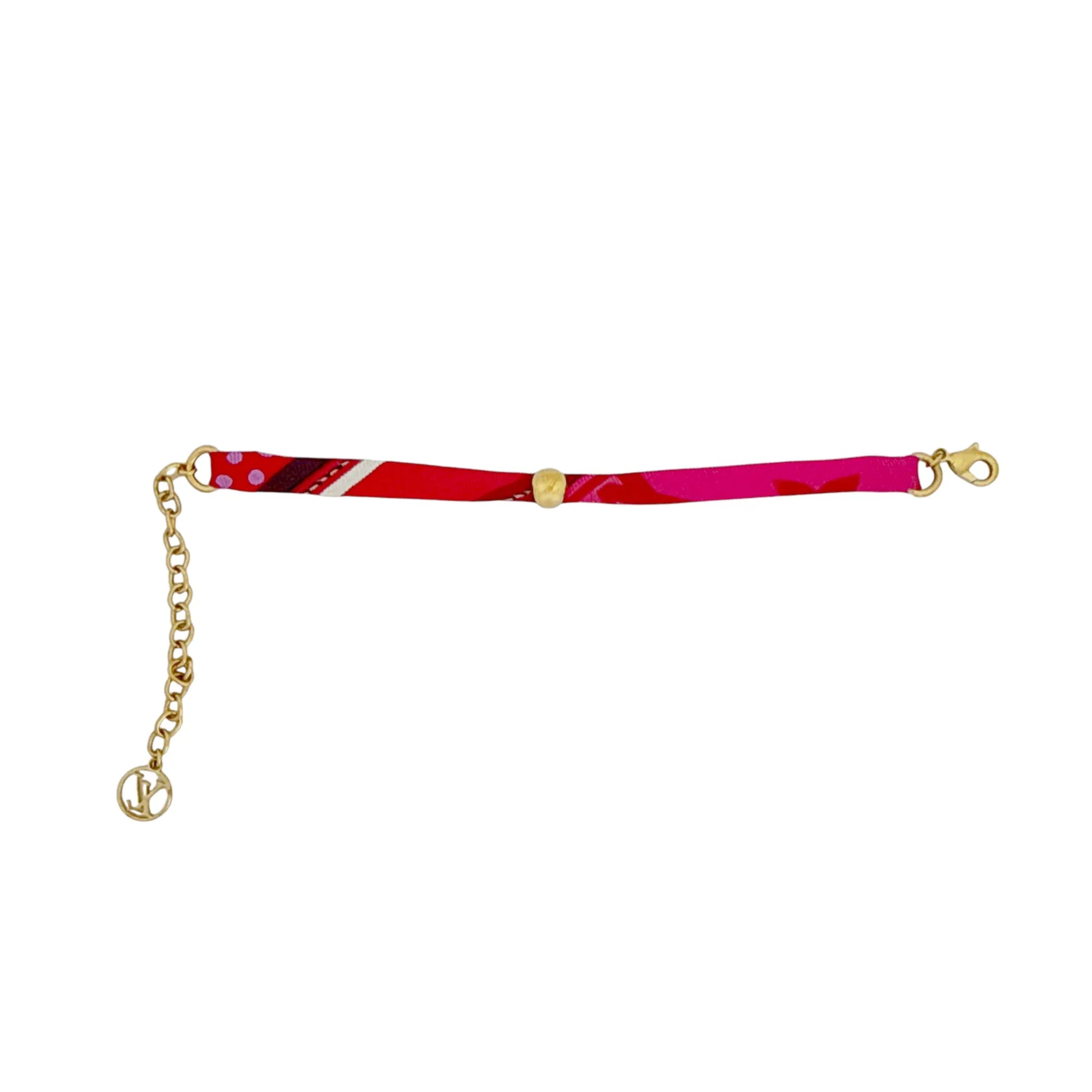 LOUIS VUITTON Silk Be Mindful Bracelet in Red & Pink - flyKAMP