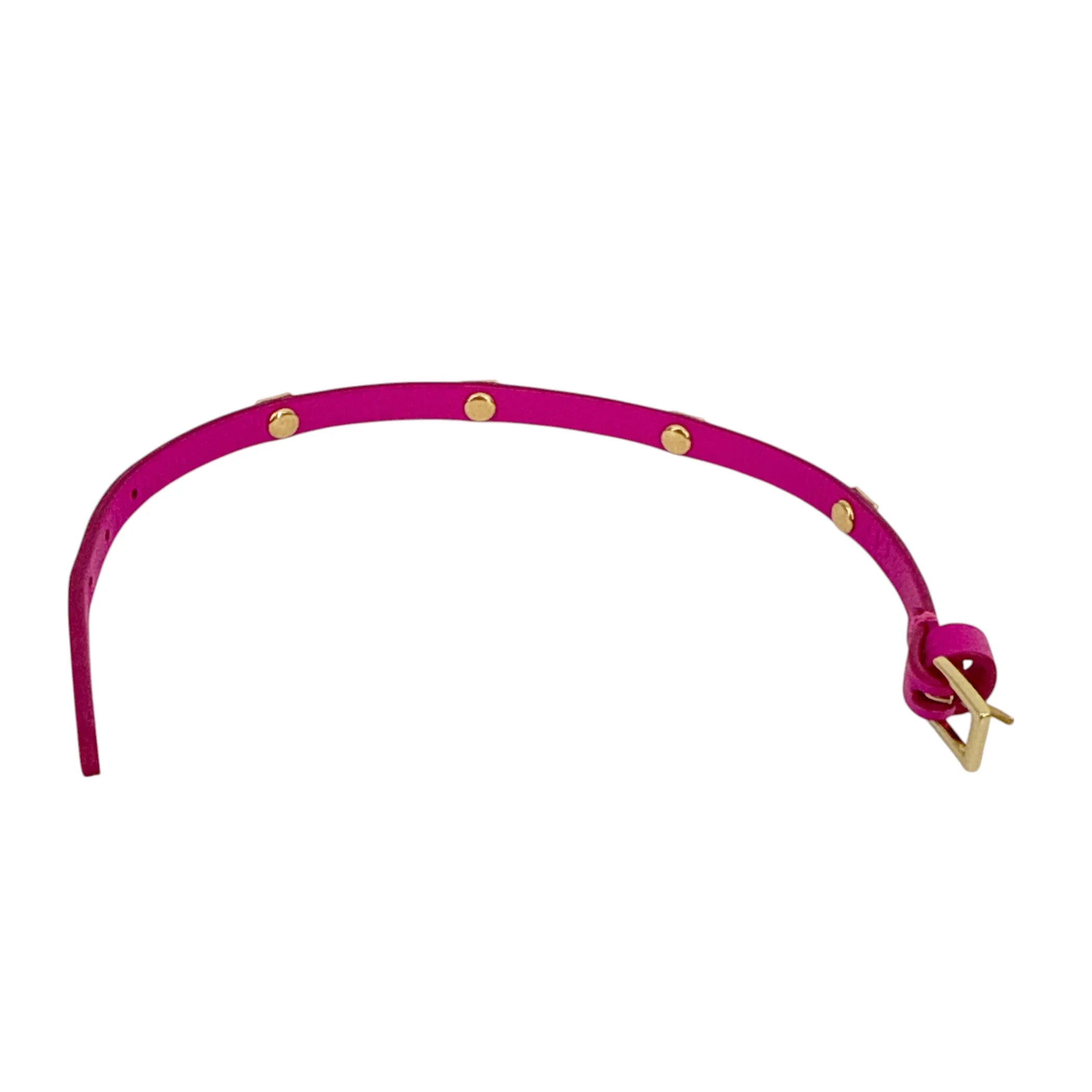 VALENTINO GARAVANI Rockstud Leather Bracelet in Pink - flyKAMP