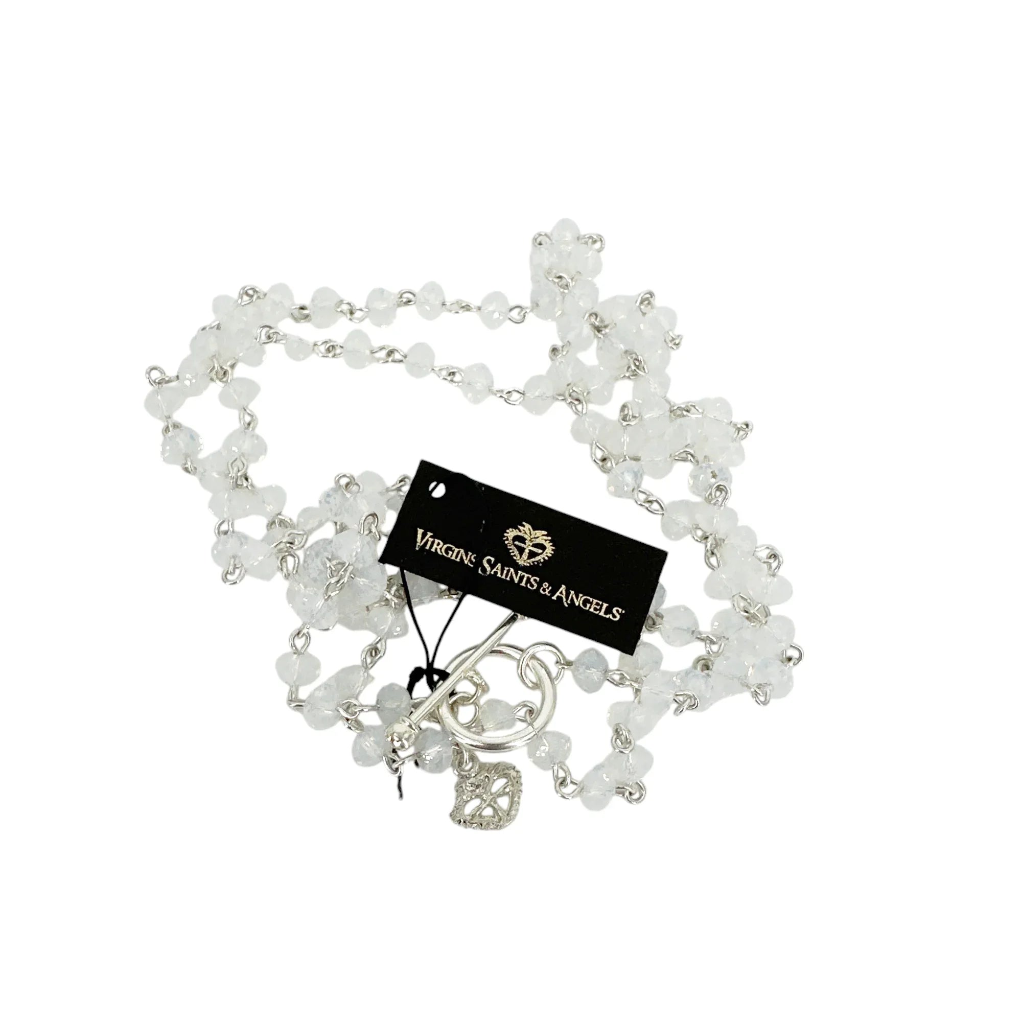 VIRGINS SAINTS & ANGELS VSA Delfina 6mm Rondelle White Opal & Silver - flyKAMP