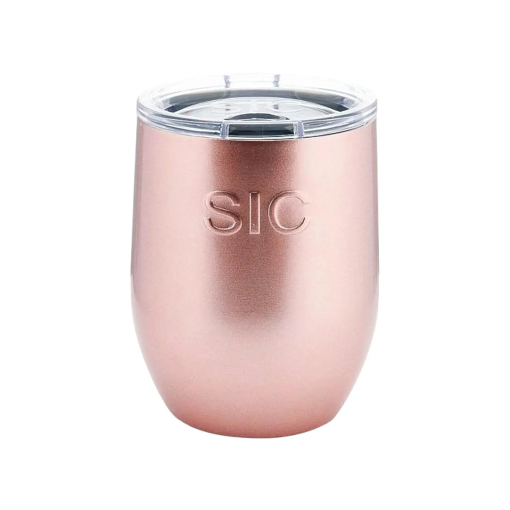 SIC Seriously Ice Cold Stemless 16 oz. Wine Tumbler in Rose Glitter - flyKAMP