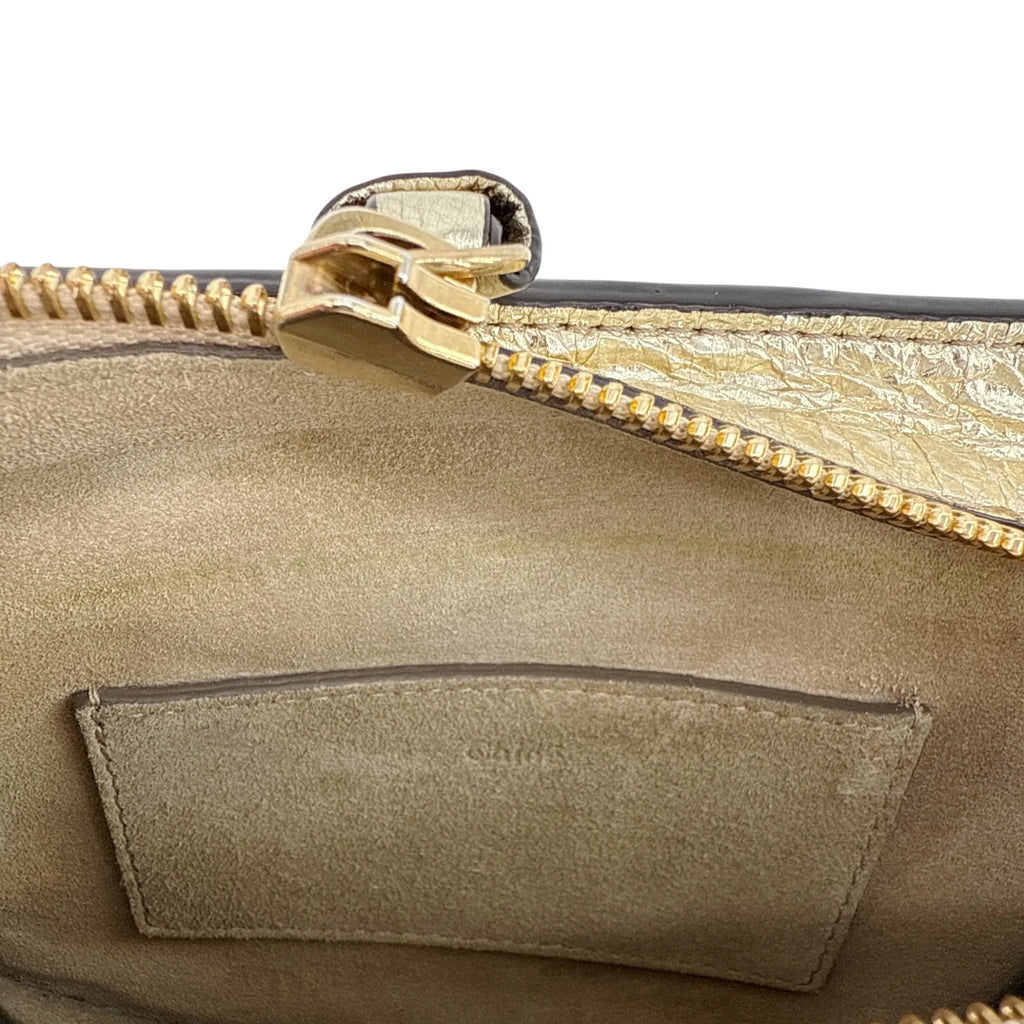 CHLOE Pixie Mini Convertible Belt Bag Metallic Gold - flyKAMP
